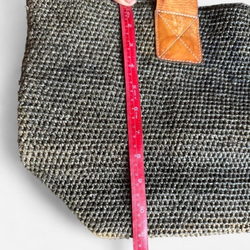 Helen Kaminski Natural Woven Tote with Brown Handles - Picture 8 of 9